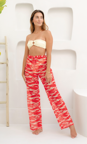 Calça saída de praia tule